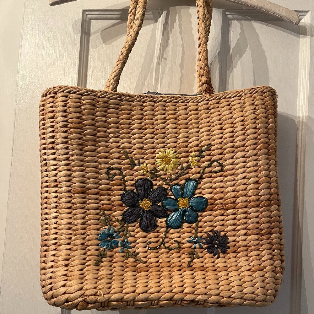 Woven Natural Straw Beach Bag